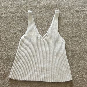 Ribbed White Tank